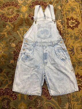 Light Wash Denim Short Overalls